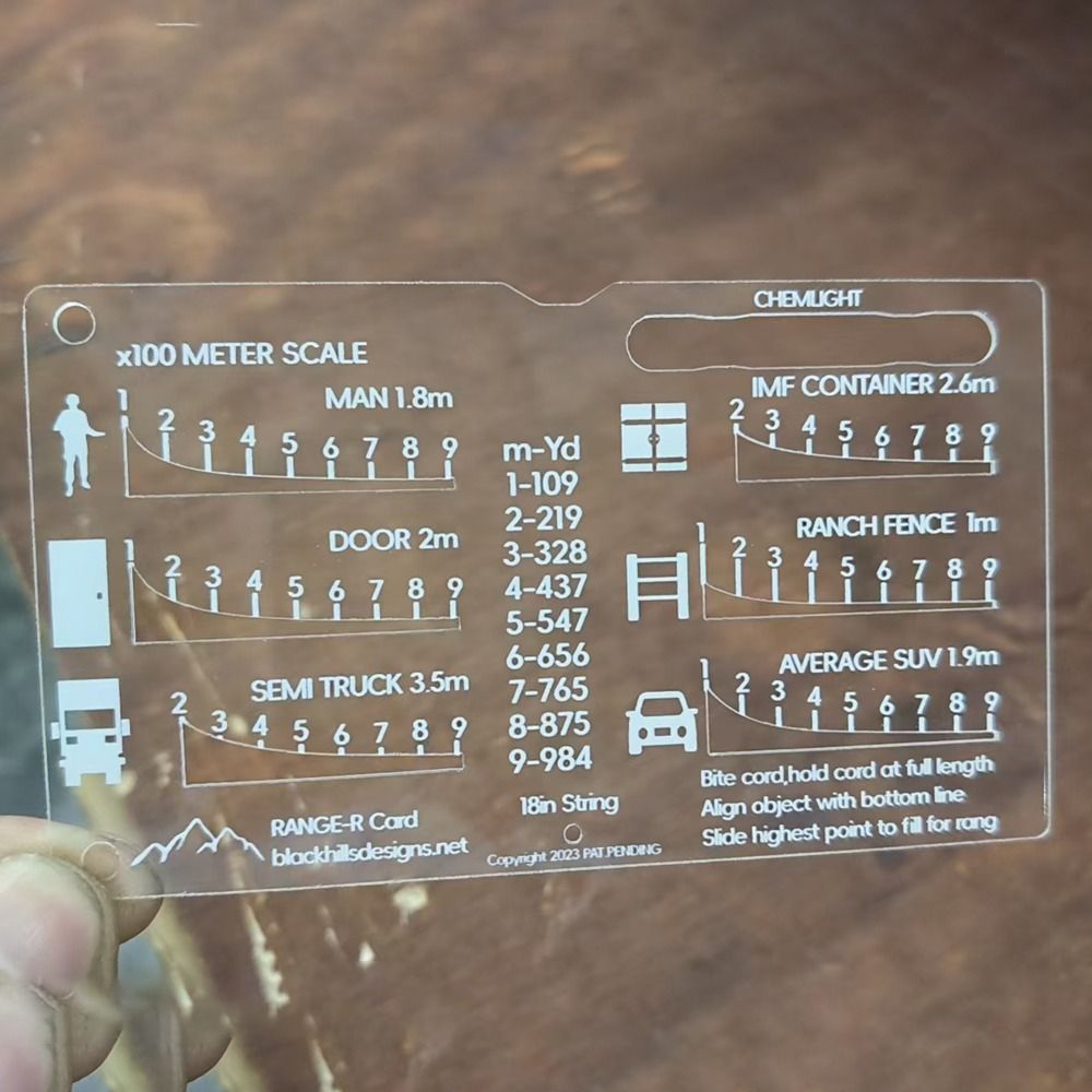 Hunting Outdoors Card - Pengukur Jarak Akrilik Tahan Lama, Penggaris