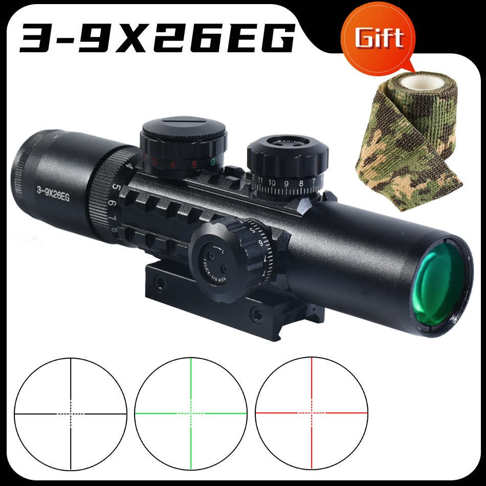 Crossbow Scope Sight - Teropong Optik Taktis 3-9X26EG untuk Berburu,