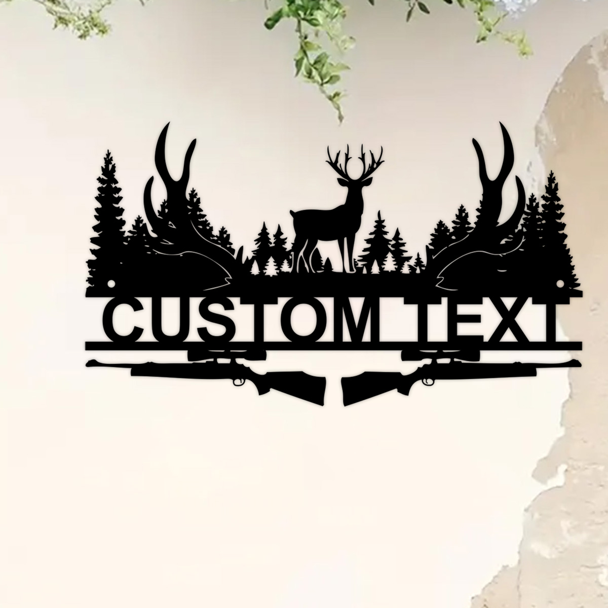 Outdoor Hunting Names - Tanda logam kabin rusa kustom, hadiah