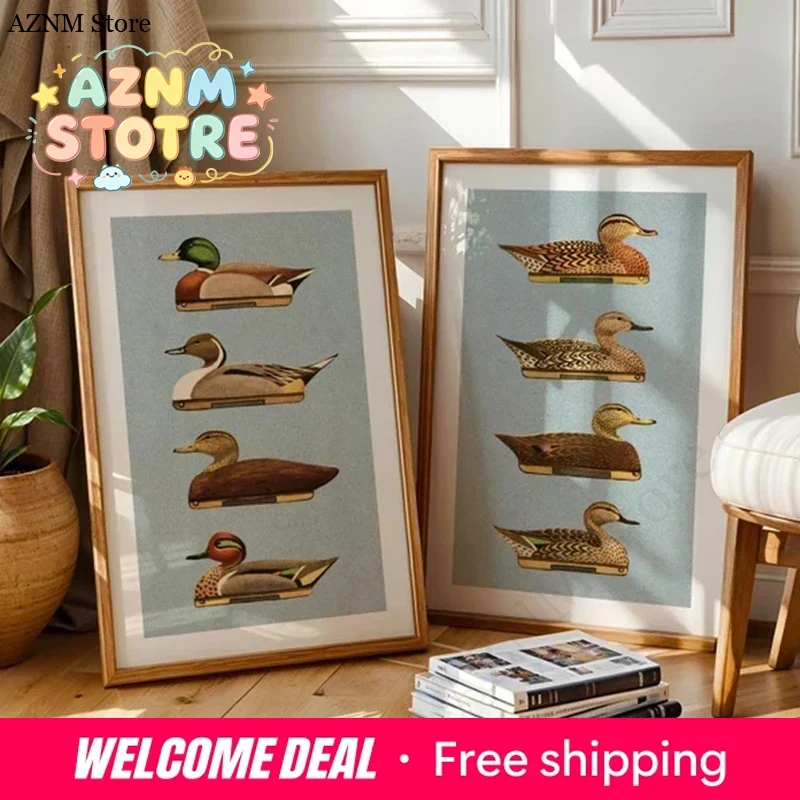 Outdoor Hunting Paintings - Cetakan Bebek Retro untuk Seni Luar