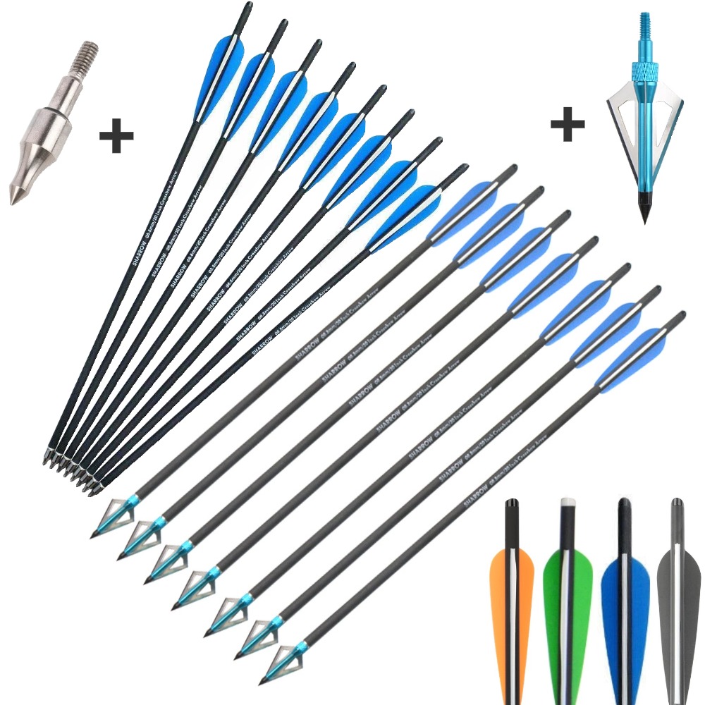 Crossbow Bolt Broadhead - 6/12Pcs 16/17/18/20/21/22 Inch Anak Panah Crossbow