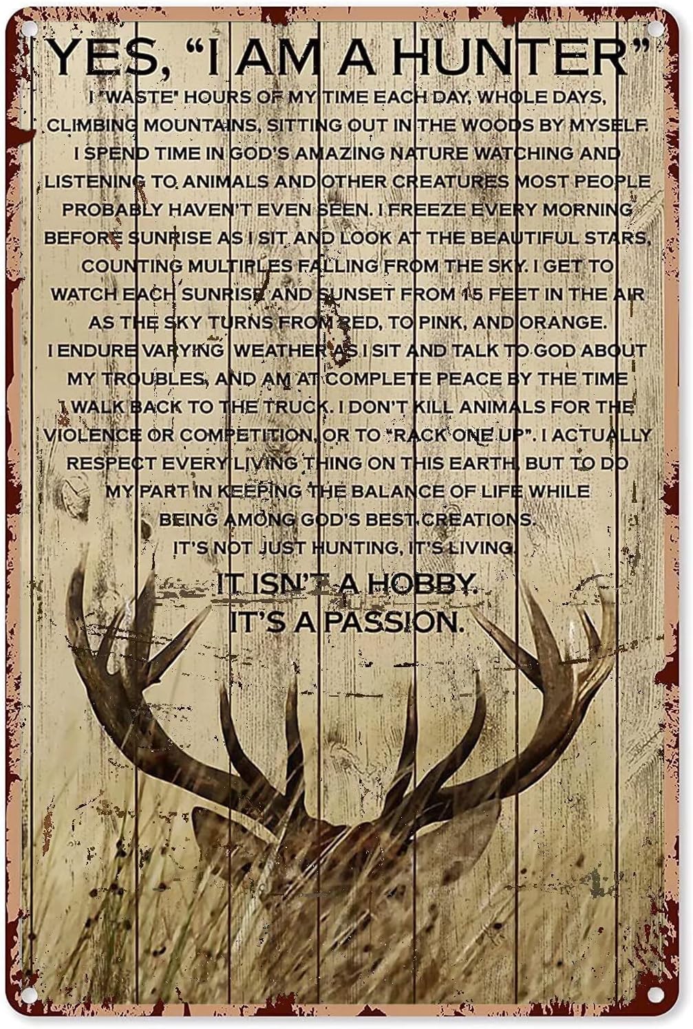 Outdoor Hunting Paintings - Papan Tanda Logam Aluminium Bertema Berburu
