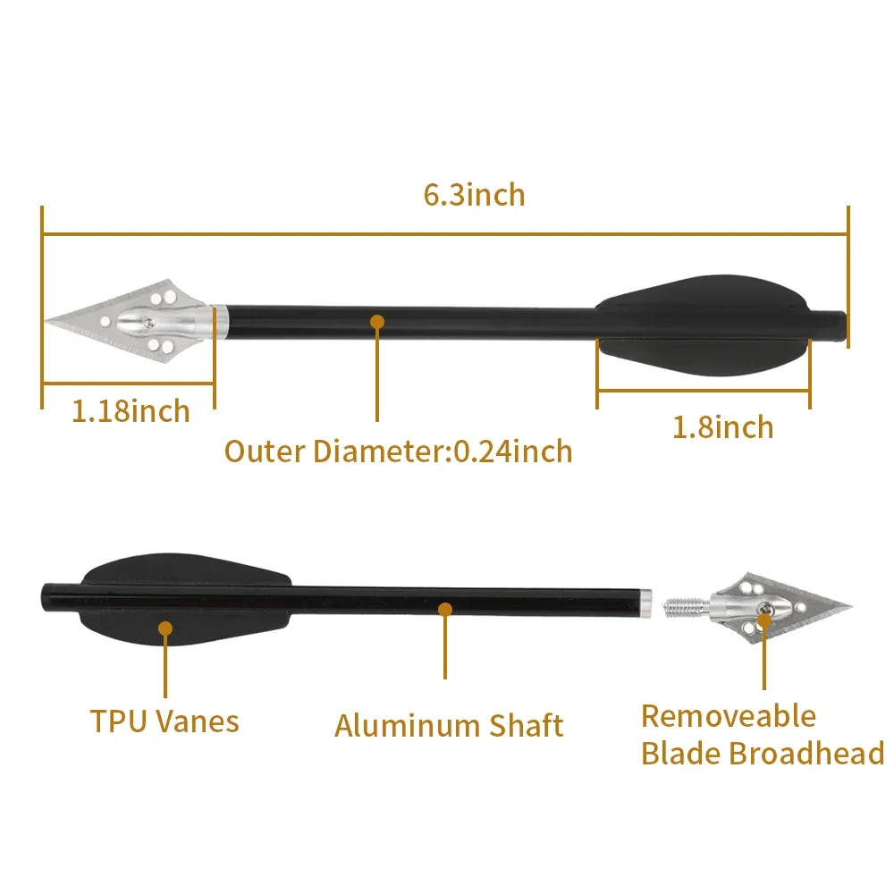 6pcs panah Aluminium 6.3 inci  - Crossbow Bolt Broadhead ulasan dan harga