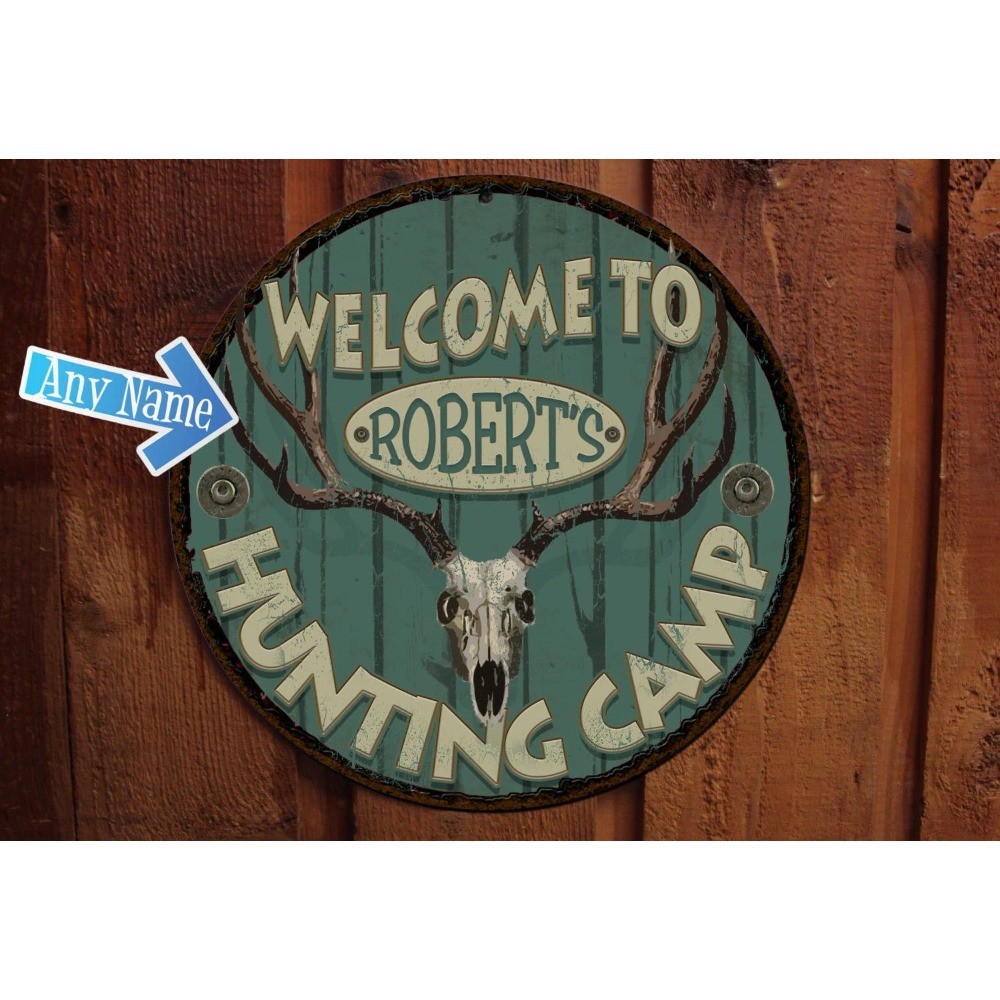 1 buah Plakat Logam Bulat yang - Outdoor Hunting Names ulasan dan harga