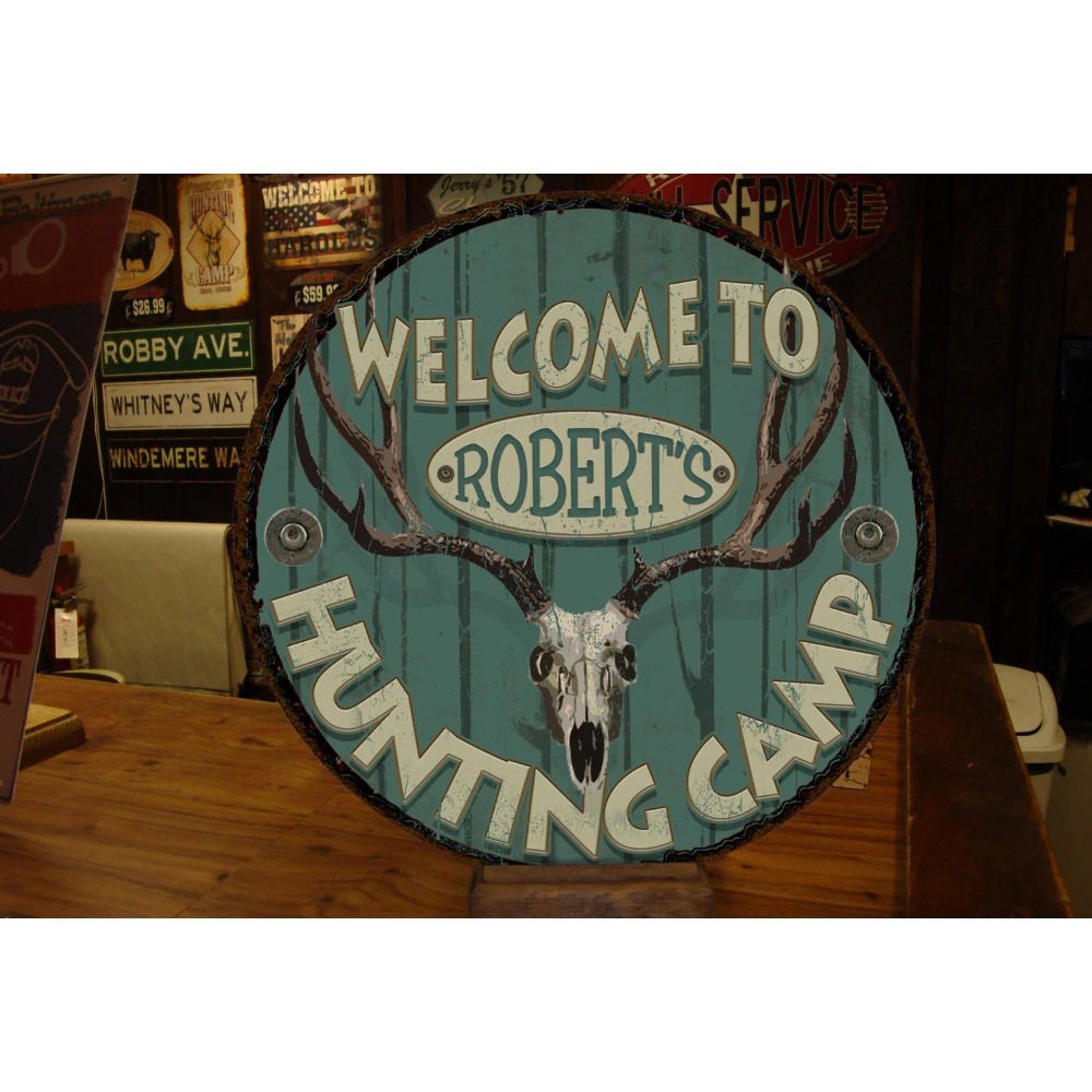 1 buah Plakat Logam Bulat yang - Outdoor Hunting Names ulasan dan harga
