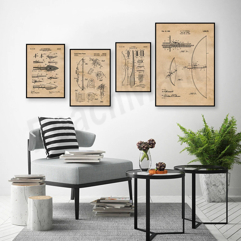 Cetakan paten pita dan panah a - Outdoor Hunting Paintings ulasan dan harga