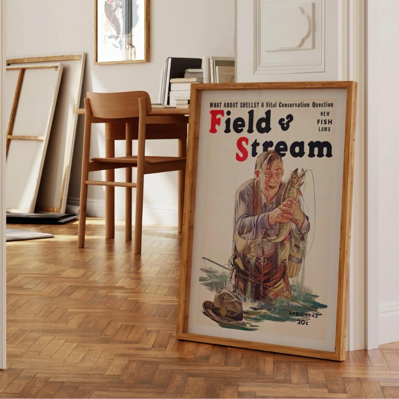 Vintage Fly Fishing Kanvas Cet - Outdoor Hunting Paintings ulasan dan harga