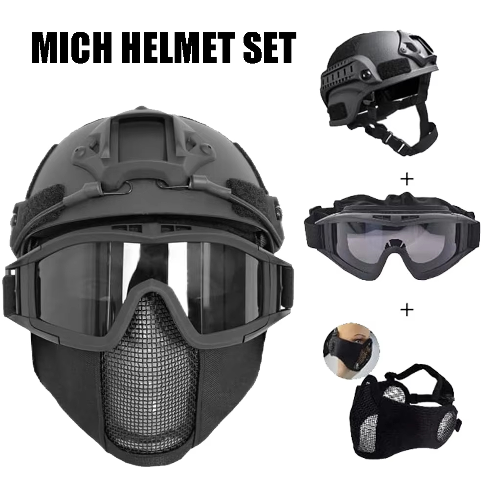 Helm Airsoft MICH & Set Masker - Outdoor Hunting Guide ulasan dan harga