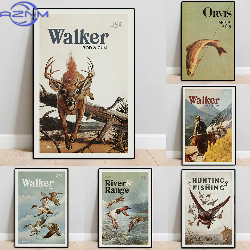 AZNM Retro Satwa Liar Berburu  - Outdoor Hunting Paintings ulasan dan harga