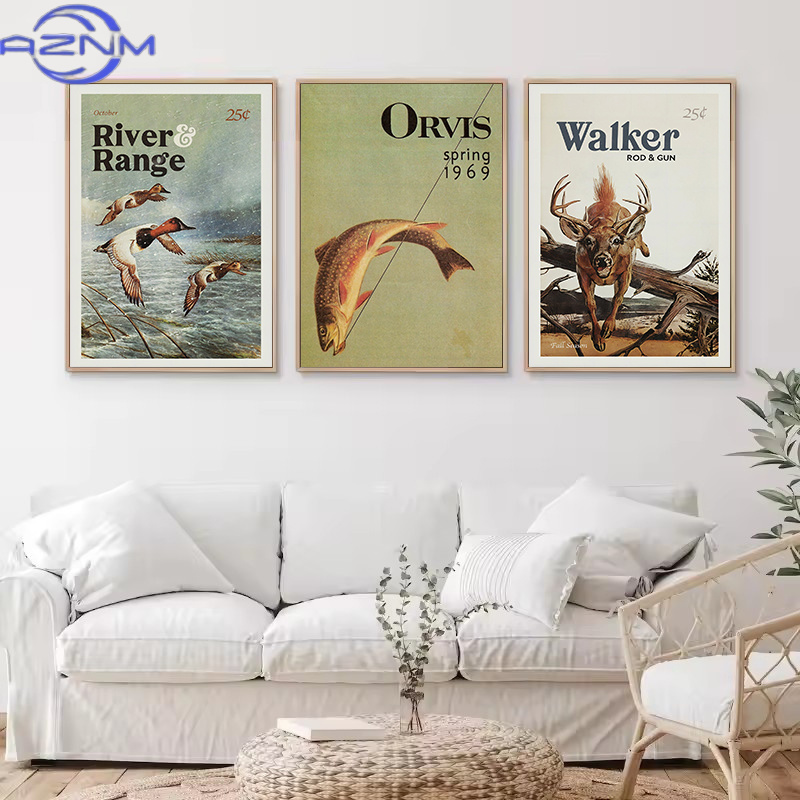 AZNM Retro Satwa Liar Berburu  - Outdoor Hunting Paintings ulasan dan harga