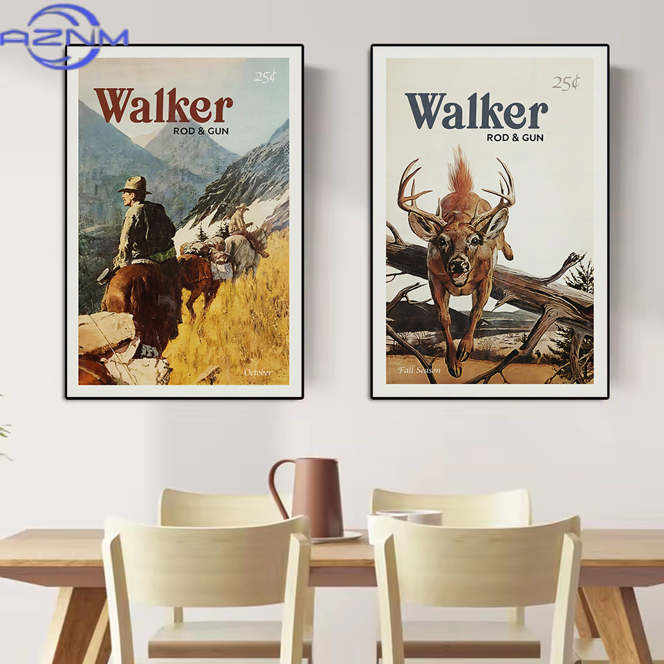 AZNM Retro Satwa Liar Berburu  - Outdoor Hunting Paintings ulasan dan harga